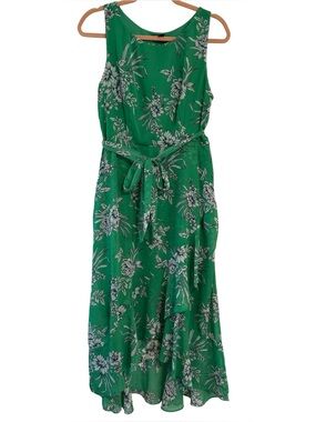 Roz & Ali Green Floral High Low Dress